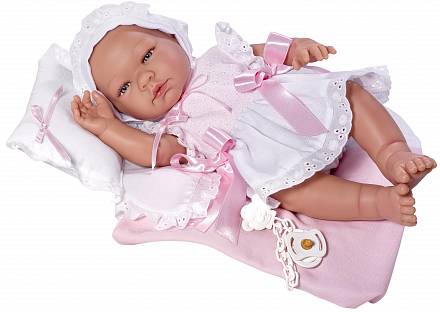 Кукла Мария с соской, подушкой и одеялом, 45 см. 